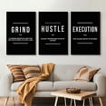 thumbnail image 6 of Motivational Office Decor Framed Canvas Wall Art Grind Hustle Execution Poster Inspirational Success Print Black Minimalism Modern Aesthetic Wall Decor for Bedroom Living Room Office (12x16inchx3pcs), 6 of 6