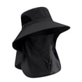 thumbnail image 2 of BESEW7 Outdoor Sun Protection Bucket Hat for Men Women, Fishing Sun Hat with Detachable Neck Flap for Hiking Gardening Beach Boating Travel Black, 2 of 8