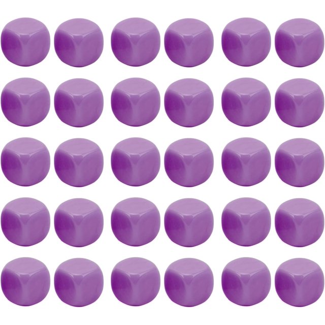 YISITIAN 30PCS Fun Blank Dice Set, 16MM Plastic 6 Sided Round Corners Dice Cubes, Polyhedral Dice Set, DIY Puzzle Round Corner for Classroom Teaching, Board Games, Dices Game, Parties CA919-2795