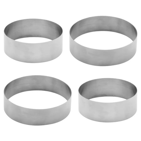 

4 Pcs Mousse Ring Cake Ring Stainless Steel Mousse Baking Mold Biscuit Making Mold