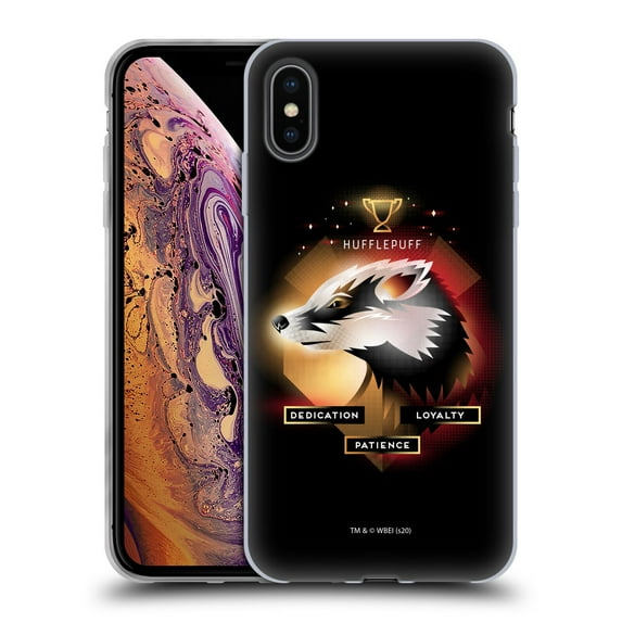Head Case Designs Officially Licensed Harry Potter Deathly Hallows XIX Hufflepuff Soft Gel Case Compatible with Apple iPhone XS Max