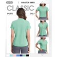 thumbnail image 4 of JoyGirl Womens Golf Polo Shirts Quick Dry Tennis Tops Shirt Collarless V Neck Pickleball Outfits for Women Moisture Wicking, 4 of 8