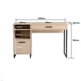 thumbnail image 2 of Mainstays Wood & Metal Accents Writing Desk with Drawer and Door for Teen/Adult, Light Wood, 2 of 5