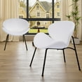 thumbnail image 4 of FAGAGA Accent Chair Set of 2 for Living Room, Modern Oversize Armless Chair with Metal Legs for Bedroom Waiting Room, Dining Chair, Accent Chair, Armless Chair | White, 4 of 10