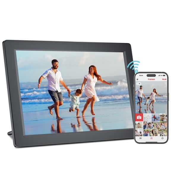 ARAFUNA Frameo 10.1 Inch WiFi Digital Picture Frame, Photo Share Digital Picture Frame, HD IPS Touch Screen, Auto-Rotate, Built-in 16GB Storage, Desktop Wall Mountable