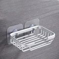 thumbnail image 1 of Soporte adhesivo para esponja y jabón para baño, fregadero de cocina, sin necesidad de taladrar, soporte para esponja y jabón montado en la pared, soporte para jabón de aluminio (plateado), 1 of 3