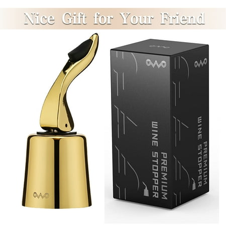 

OWO Wine bottle Stopper Wine Saver with Silicone Decorative Wine Preserver Wine Toppers Stopper Reusable Wine Cork Keeps Wine Fresh（gold 1 Pack)