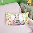 thumbnail image 3 of Easter Pillow Cover 18x18 Inch Bunny Eggs Carrots Throw Pillows Farmhouse Porch Spring Outdoor Decorations for Sofa Couch Home Decor, 3 of 6