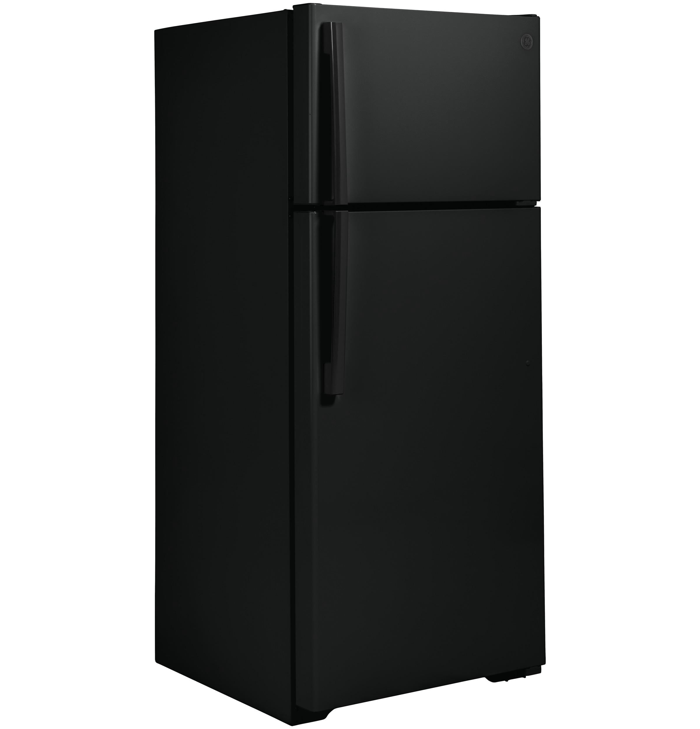 GE Appliances Top Freezer Double Door Refrigerator, Black