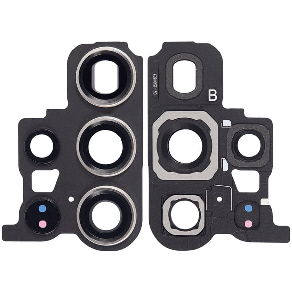 Replacement Back Camera Lens With Cover Bezel Ring Compatible For Samsung Galaxy S23 Ultra 5G (Phantom Black)