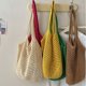 thumbnail image 3 of Bolso de paja tejido hueco de gran capacidad, bolso de mano elegante de un solo hombro para viajes, playa y compras., 3 of 7