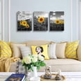 thumbnail image 5 of Canvas Wall Art For Living Room Wall Decor For Kitchen Black And White Sunflower Flowers Wall Painting Decoration For Bedroom Modern Bathroom Home Decor Wall Picture Artwork 16x12 3 Piece, 5 of 6