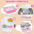 thumbnail image 4 of Lonchera Bento Box, Portátil Fiambrera Acero Inoxidable para Adultos con 5 Compartimentos, Luncheras Escolares 1150ML con Charola Extraíble, Tazón de Sopa y Bolsa Almuerzo, Fácil de Lavar, 4 of 7