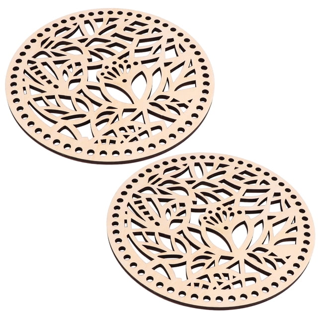 MasteelfCA 2pcs DIY Crochet Wooden Bag Bottom Handbag Base Material for Girls