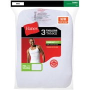 Hanes Mens White Tank Undershirts, 3 Pack