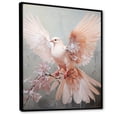 thumbnail image 2 of Designart "Winged Messenger Pink Dove" Animals Floater Framed Canvas Art Print, 2 of 7