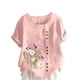 thumbnail image 1 of Camiseta suelta informal de verano con cuello redondo y manga corta con estampado de flores para mujer OAVQHLG3B Store  lin121212, 1 of 4
