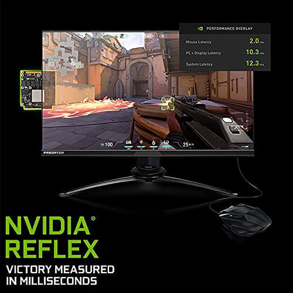 Acer Predator X25 bmiiprzx 24.5" FHD (1920 x 1080) Dual Drive IPS Gaming Monitor | NVIDIA G-SYNC | Up to 360Hz | Up to 0.3ms | 99% sRGB | 400nit | DisplayHDR 400 | Display Port 1.4 & 2 x HDMI 2.0 - image 4 of 5