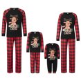 thumbnail image 2 of Family Matching Christmas Pajama Set, Reindeer Long Sleeve Tops Elastic Waist Plaid Pants, 2 of 7