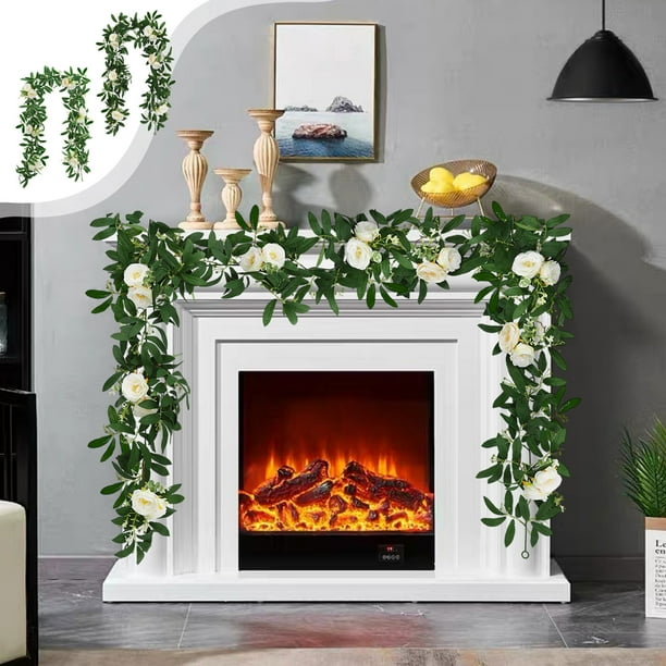Enredadera de rosas de hoja de libélula artificial | Guirnalda de Follaje Imitación para la Decoración de Bodas en Casa | Planta colgante de plástico de 68,9 pulgadas de largo | Simulación realista