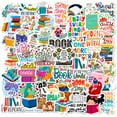 thumbnail image 1 of Paquete de pegatinas de vinilo impermeable para lectura de libros, anime, 50 unidades, 1 of 3
