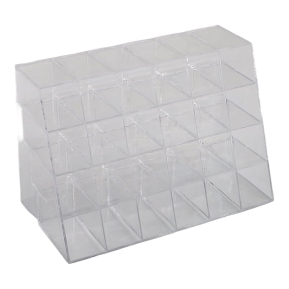 Acrylic 4 Tier Nail Polish Organizer Display Stand with Clear Shelves for 24 Bottles & Lipstick Storage, for Home/Salon