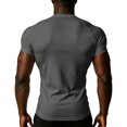 thumbnail image 3 of Yifymode Men's Compression Shirts Short Sleeve Body Shaper Slimming Shapewear Baselayer Athletic Workout Shirts,Light Gray XL, 3 of 3