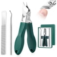 thumbnail image 1 of Piezas Kit Cortaúñas Profesional,Acero Inoxidable Diagonalmente Hacia Dentro Crecimiento Uñas Cortres,Diseño Pico de Águila con Cortr y Lima,Estuche Incluido para Manos y Pies (Verde), 1 of 3