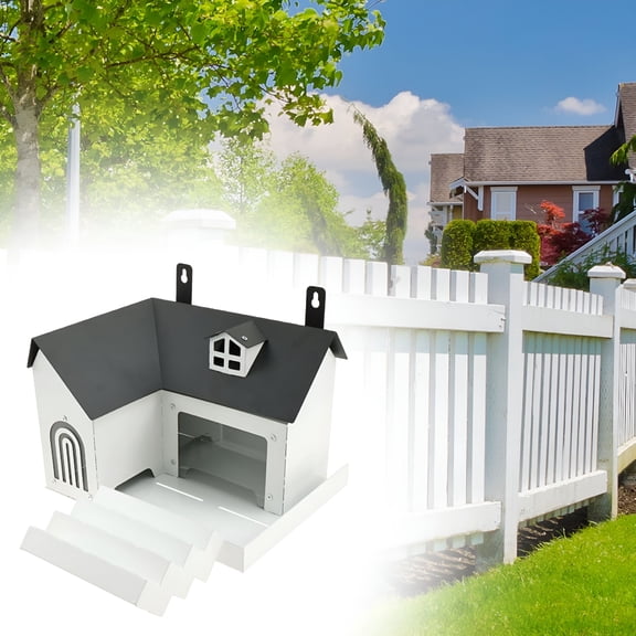 ACDANC Squirrel Feeder Metal Squirrel House Outdoors Squirrel House Box Decorative Squirrel Nesting House Squirrel Picnic Table with Drainage Hole Squirrel Box for Patio Balcony