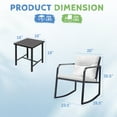 thumbnail image 7 of Devoko 3 Pieces Rocking Patio Furniture Sets，Wicker Outdoor Chair Set with Coffee Table for Balcony and Garden, White, 7 of 7