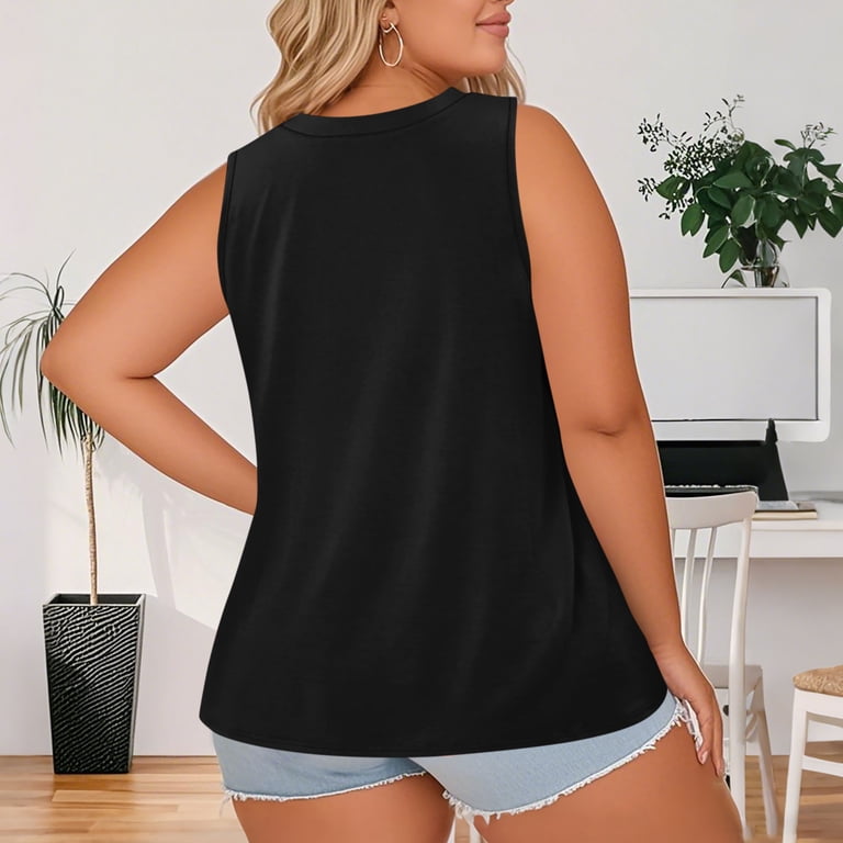 Dxzfnsa Womens Plus Size Tank Tops Summer Women's Fashion Pleated