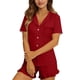 thumbnail image 5 of TaTaai Womens Comfort Sleepwear Set Button Down Short Sleeve Top Ruffle Trim Shorts Notch Collar Elastic Waist Soft Lightweight Loungewear Pajamas For Spring Summer Daily Use Gift, 5 of 8