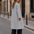 thumbnail image 7 of cocolona Womens Trench Coat Open Front Button Down Lapel Lined Overcoat LightWeight Trendy Fall Winter Solid Color Long Coat, 7 of 7