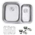 thumbnail image 5 of Ruvati 29-inch Undermount 60/40 Double Bowl 16 Gauge Stainless Steel Kitchen Sink - RVM4500, 5 of 15