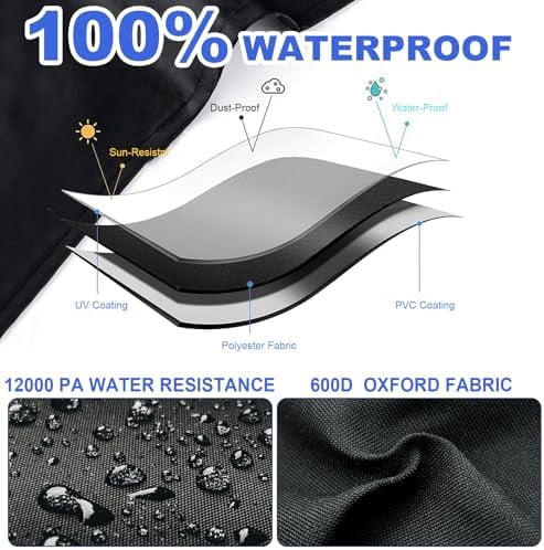 Gym Rack Cover, 600D Oxford Covers for Pull Up Bar Station/Weight Lifting Rack/Squat Rack/Outdoor Home Gym Workout Equipment,Waterproof UV & Dustproof,Black,68.8 * 41 * 72.8inch