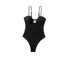 thumbnail image 2 of Womens One Piece Swimsuits Cut Out Halter Metal Bathing Suit, 2 of 7