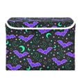 thumbnail image 7 of Yayeee Collapsible Cube Storage Bin with Lid Fabric Closet Decorative Basket with Handles, Purple Cartoon Bats Pattern, 7 of 7