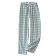 thumbnail image 3 of Xcmzpl Pajama Pants Men Soft Cotton Plaid Pants Elastic Waist Drawstring Baggy Lounge Pants Lightweight Fall Winter Pjs Bottoms, 3 of 4