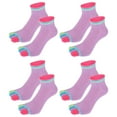 thumbnail image 1 of 4 pares de calcetines Unique Bargains con dedos completos antideslizantes morado, 1 of 1