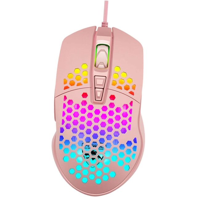 FYBTO 1 Pc Hollow Gaming Mouse Tableta RGB Latop Notebook Computer Cool Gaming Wire Mouse Optical Computer Mouse Rainbow Computer Mouse Wired Pink V9 Luminous Computer Plastic Controller-0621