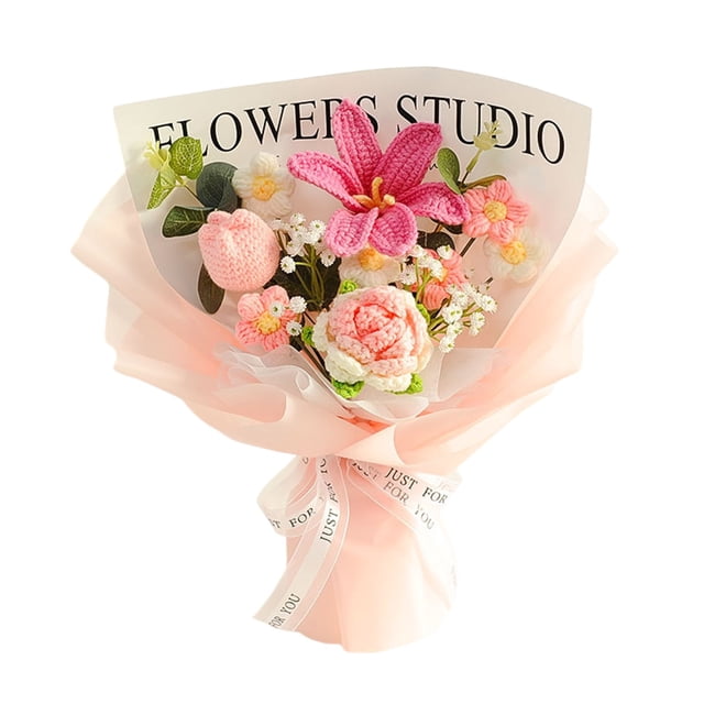 Décoration Maison Moderne, Fil Tricoté Rose Tournesol Simulation Fleur Étoile Produit Fini
