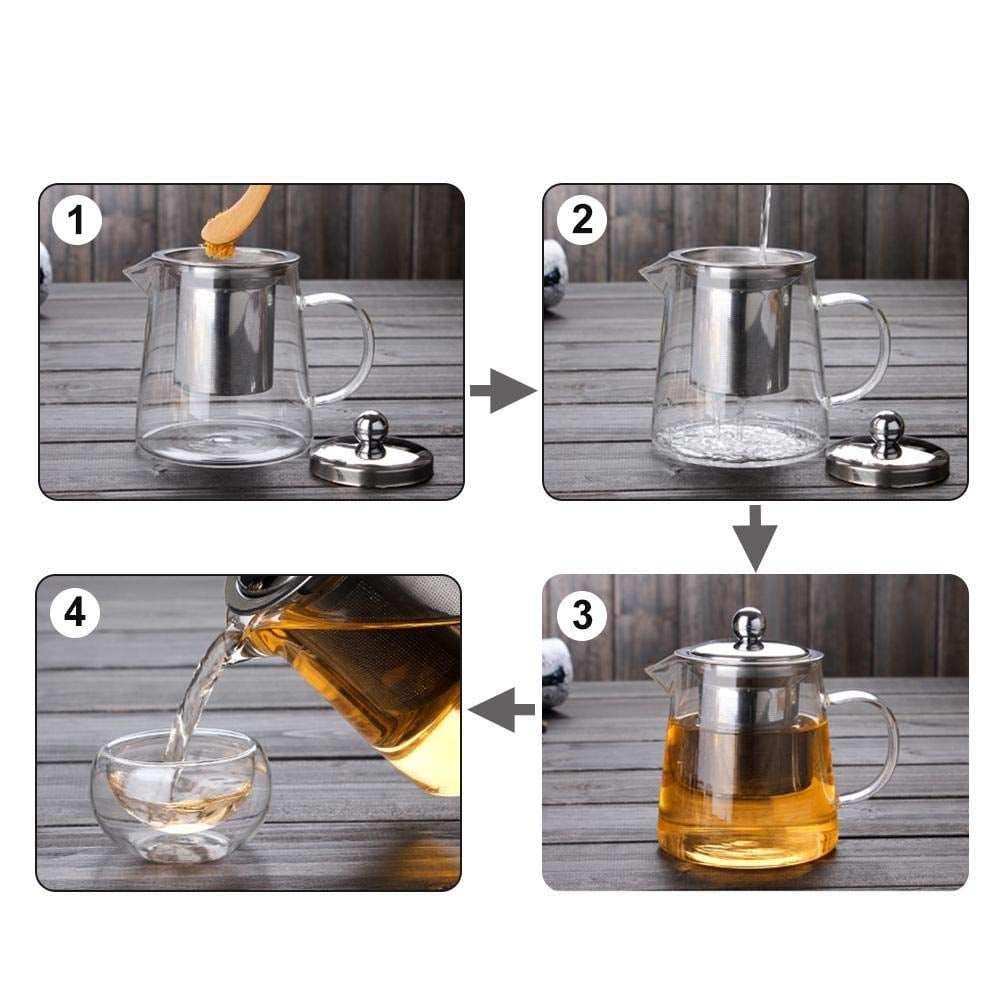 Valatala Glass Teapot with Removable Stainless Steel Filter Tea Maker