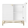 thumbnail image 5 of Newboti Furniture White Modern 2-Door Locker Accent Cabinet with Tapered Metal Feet BN.2981, 5 of 9