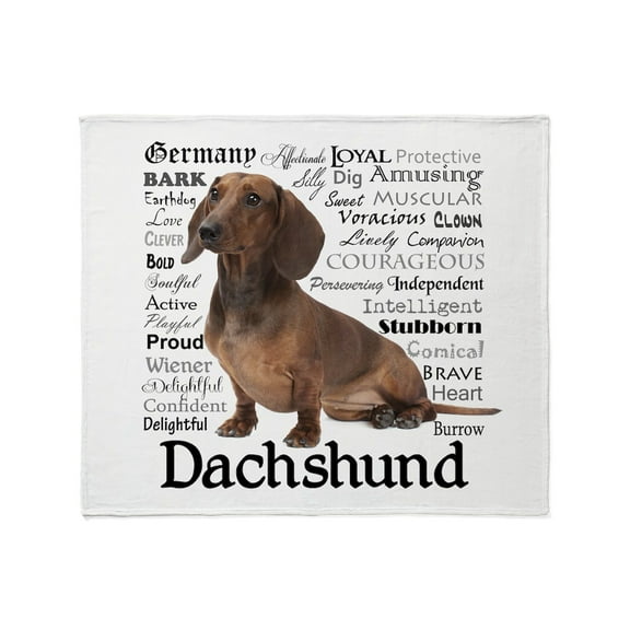 CafePress - Dachshund Traits Throw Blanket - Soft Fleece Throw Blanket, 50"x60" for All Ages