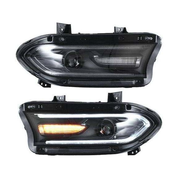 Headlight Assembly Set - Compatible with 2015 - 2020 Dodge Charger 2016 2017 2018 2019