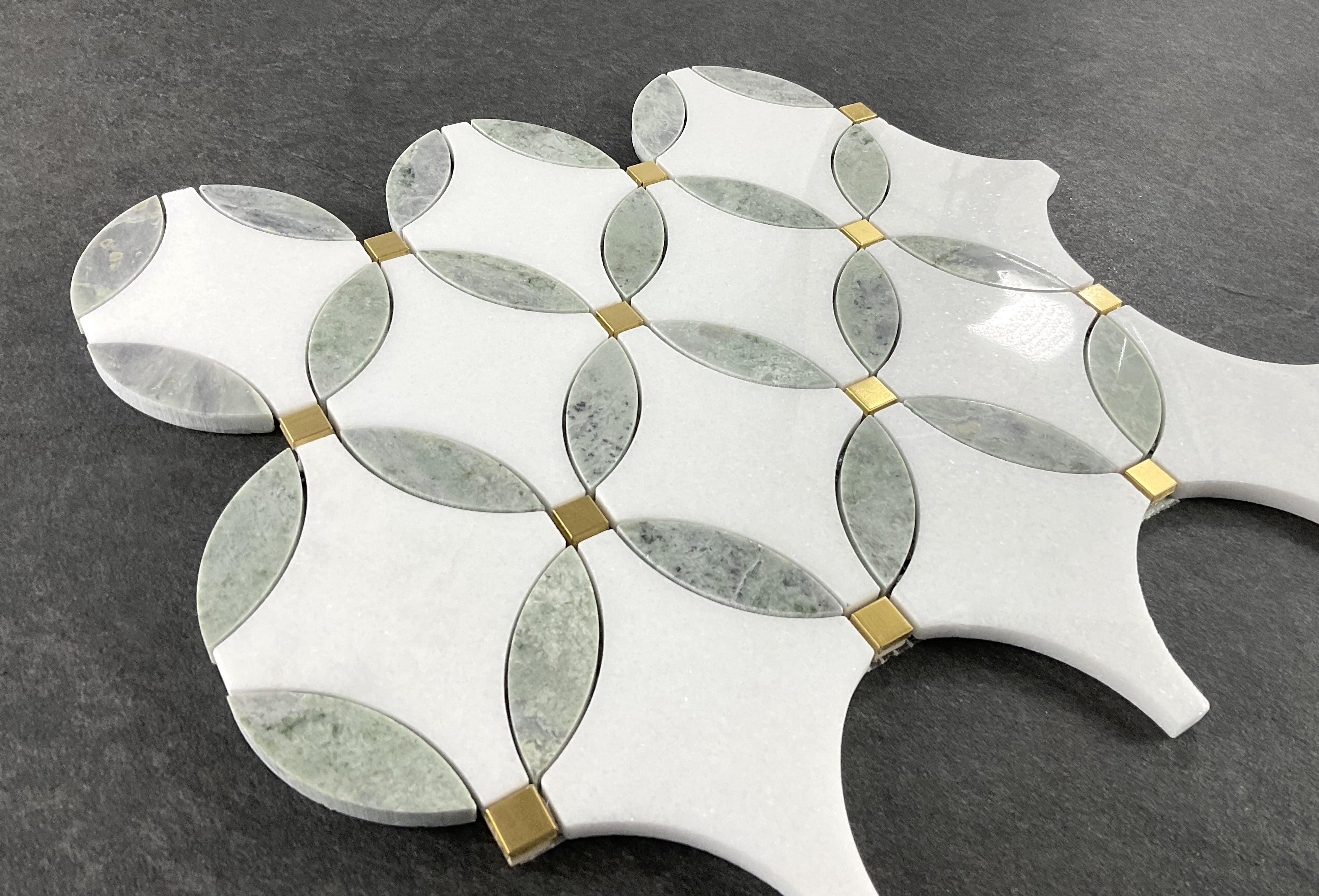 Waterjet Marble And Metal Wall Mosaic Tile - Case (10 Sheets)