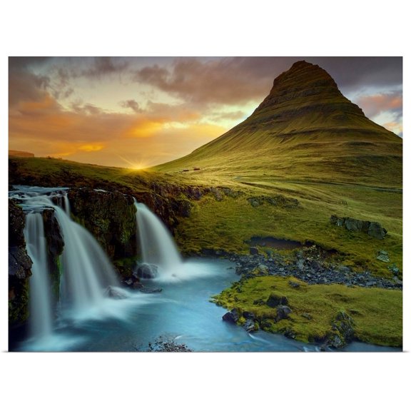 Great BIG Canvas | Rolled Moises Levy Poster Print entitled Three Waterfalls