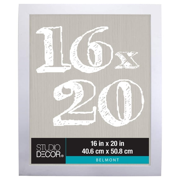 Studio Decor 16" x 20" White Belmont Picture Frame - Includes Pre-attached Hanging Hardware, Horizontal or Vertical - MDF, Bulk 4 Pack