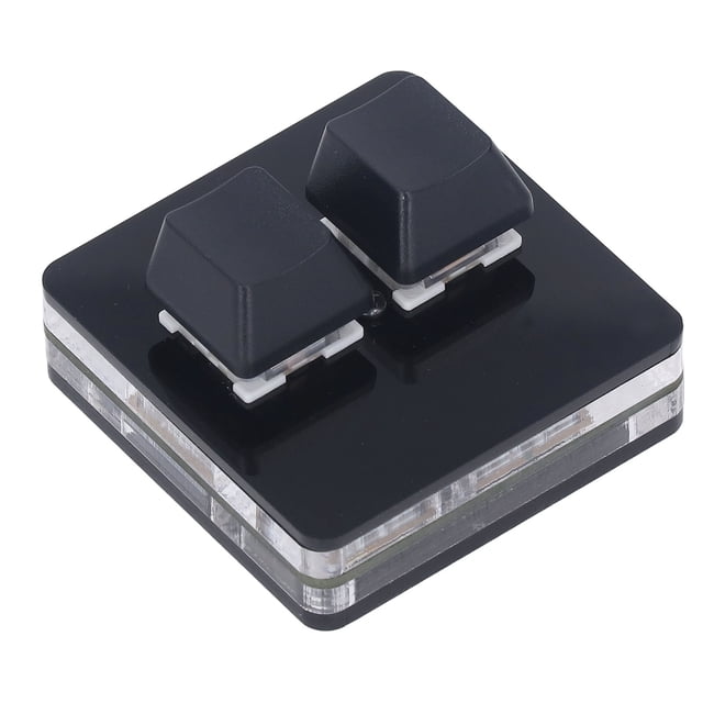 2 Teclas Teclado, todo el polvo negro Tawling Blue Atajo Teclado Programable Portable Tipo C a la Interfaz USB para Medios de Comunicacia de Música