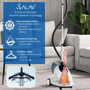 SALAV Continuous Steam Upright Standing Garment Steamer with Extra Large Water Tank White